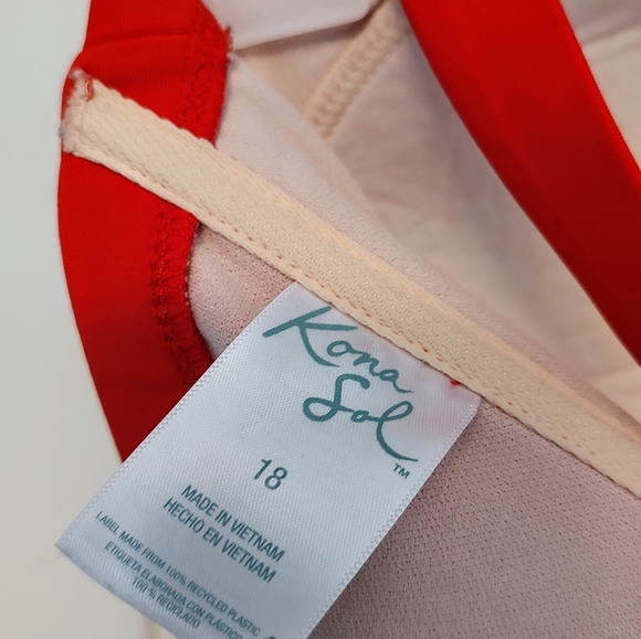 Women's U-Wire Full Coverage One Piece Swimsuit - Kona Sol sz. 18 - Picture 4 of 9